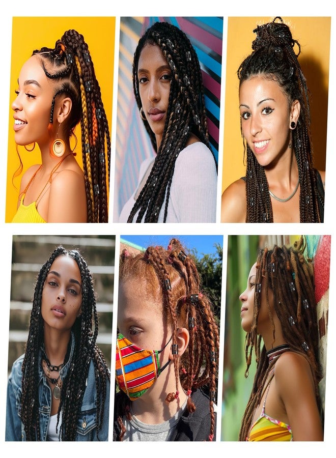 Alrhso 50 Pcs Black Dreadlock Beads Metal Tube Beads Dreadlock Hair Clips Adjustable Hair Cuff Braids Bead for Braids Decoration - Image 5